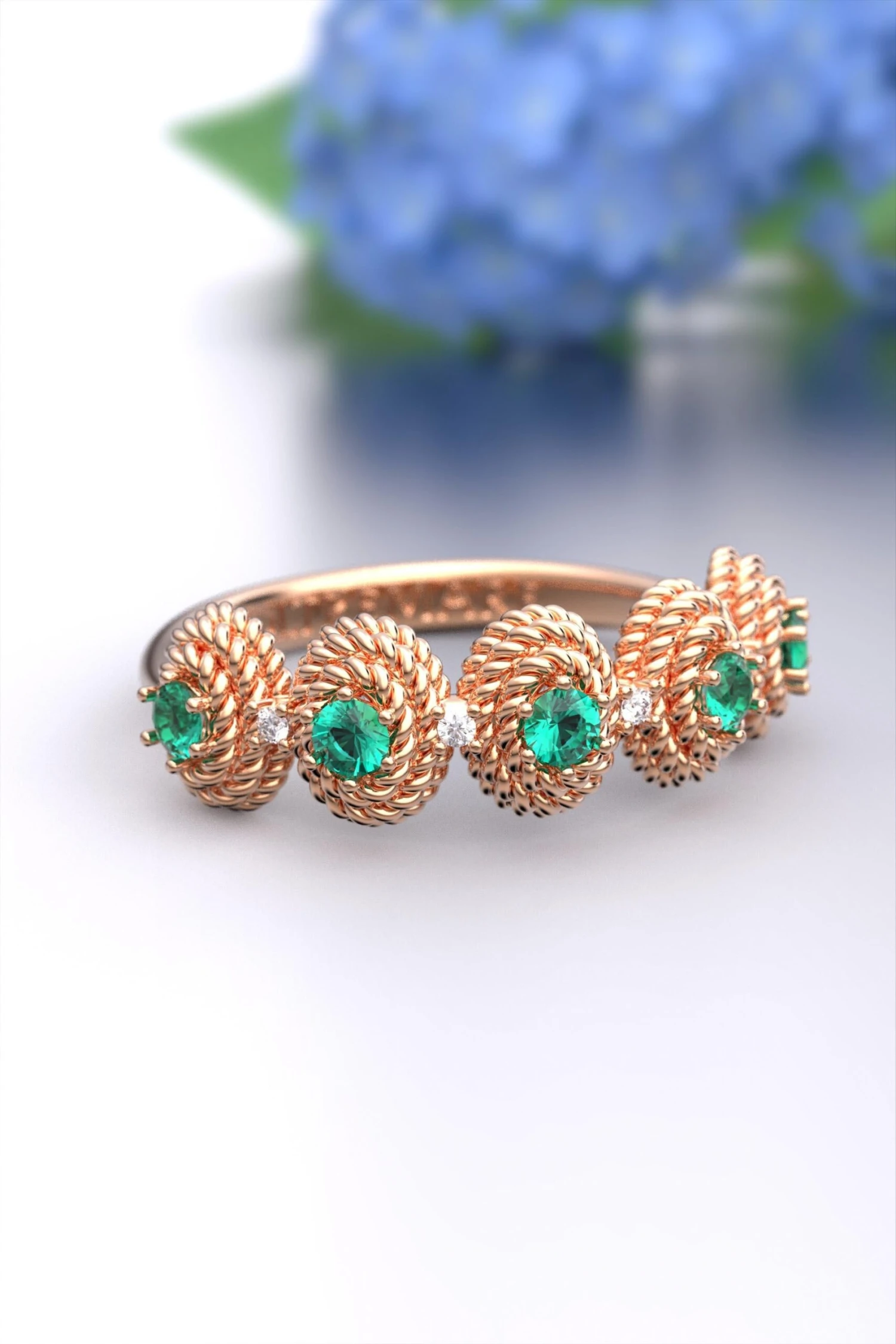 Emerald And Diamond Ring Made In Italy In 14k Gold By Oltremare Gioielli 7 Emerald And Diamond Ring Made In Italy In 14k Gold By Oltremare Gioielli – Image 5