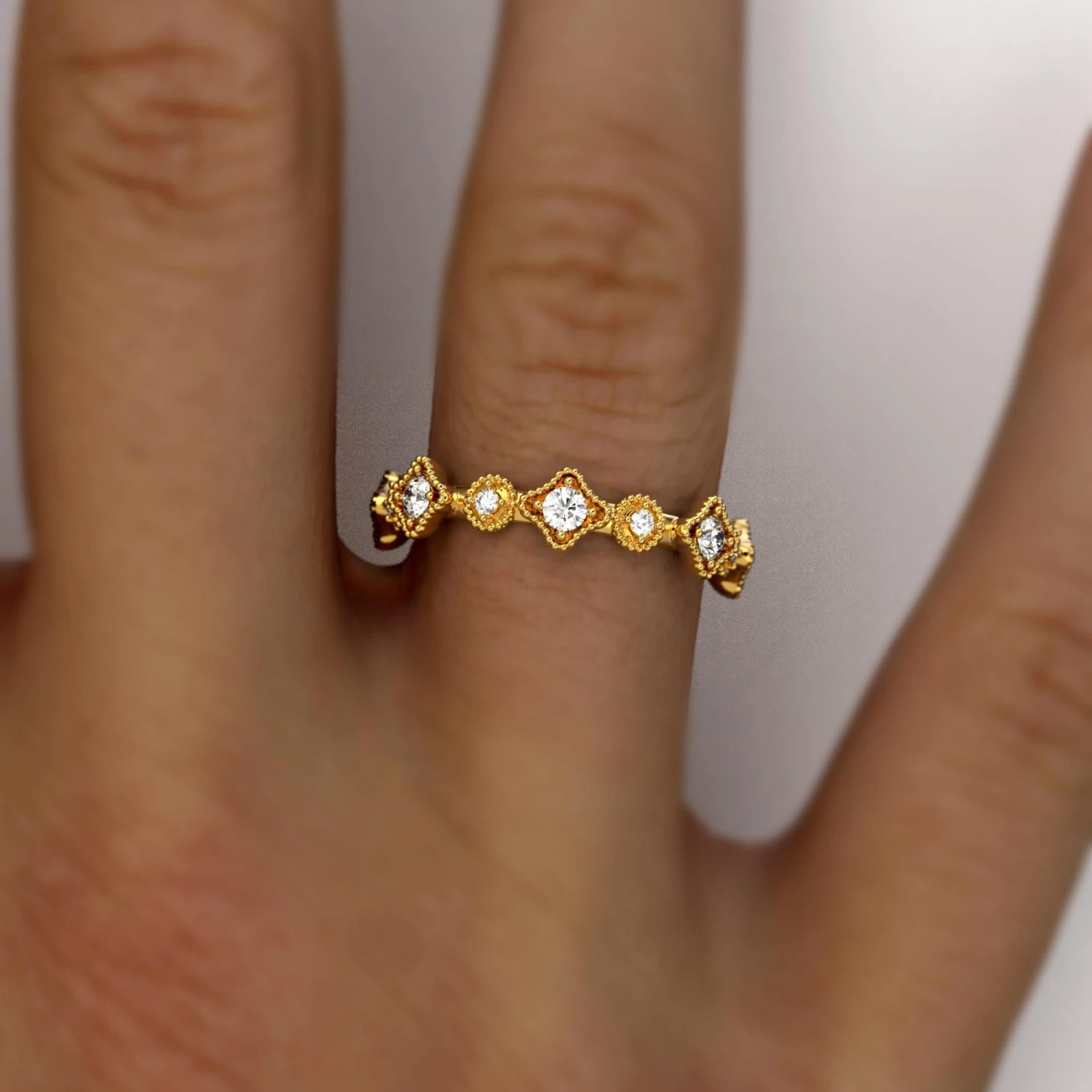 18k Eternity Wedding Diamond Band Made In, Italy 5 18k Eternity Wedding Diamond Band Made In, Italy – Image 3