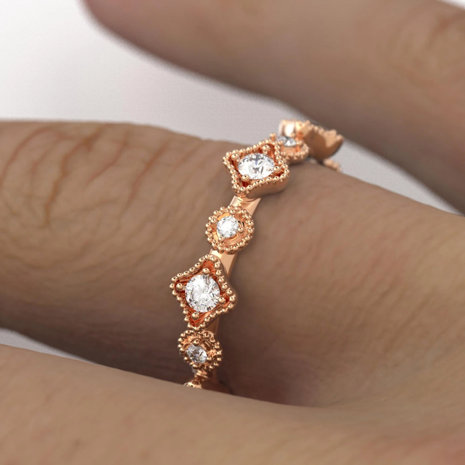 18k Eternity Wedding Diamond Band Made In, Italy 10 18k Eternity Wedding Diamond Band Made In, Italy – Image 8