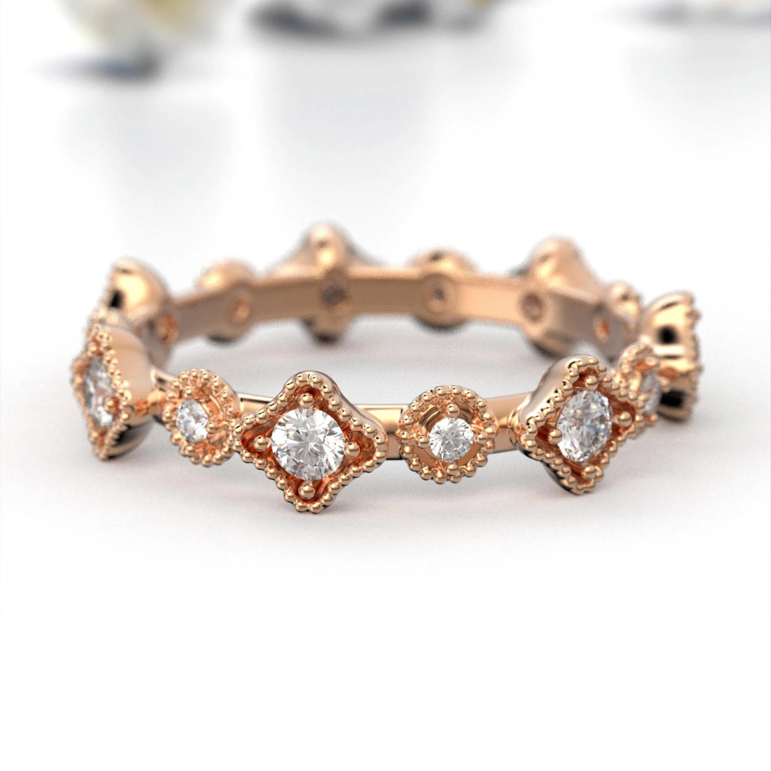 18k Eternity Wedding Diamond Band Made In, Italy 14 18k Eternity Wedding Diamond Band Made In, Italy – Image 12