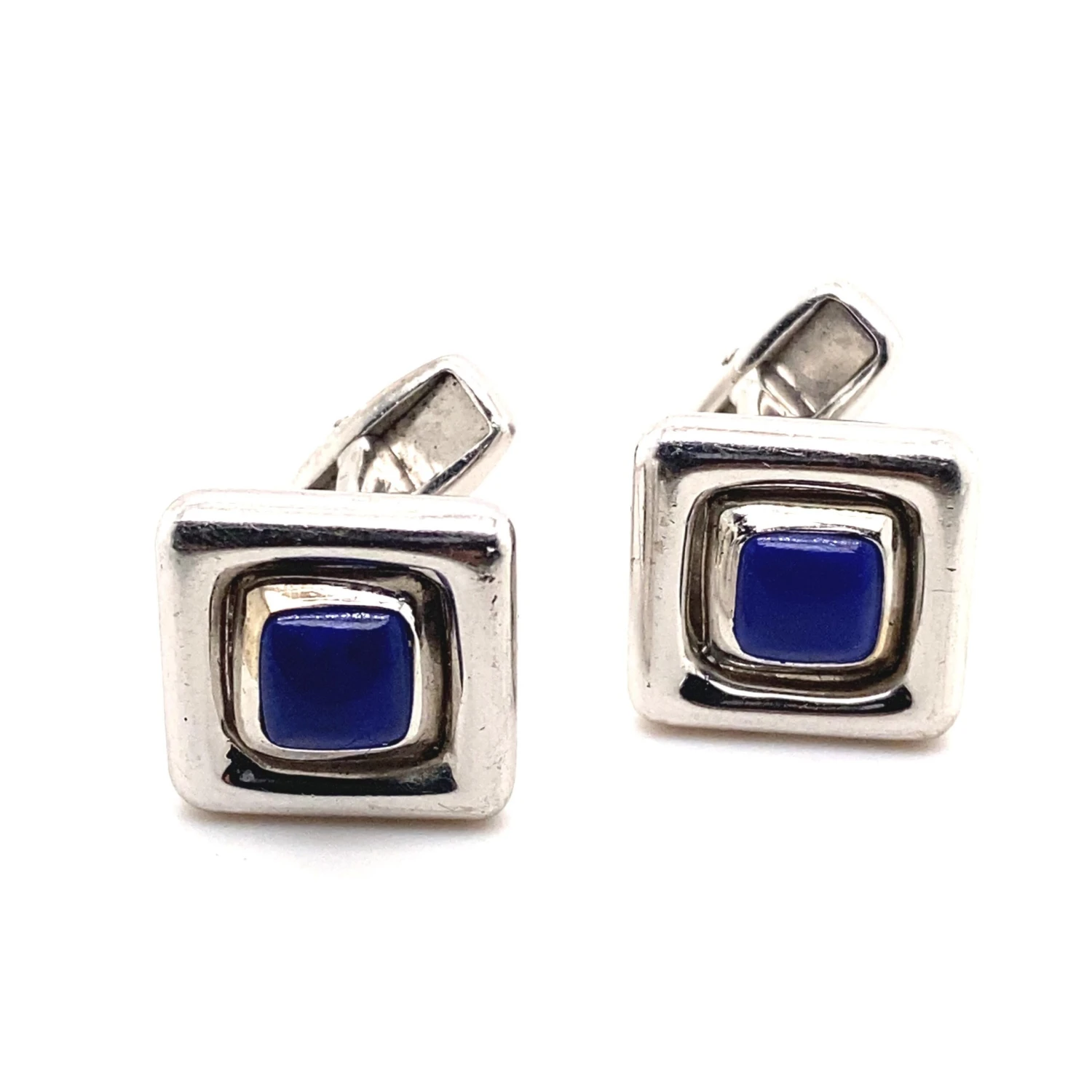 Vintage Chopard Diamond Lapis Rotating Cufflinks 18 Karat White Gold, Circa 2000 4 Vintage Chopard Diamond Lapis Rotating Cufflinks 18 Karat White Gold, Circa 2000 – Image 2