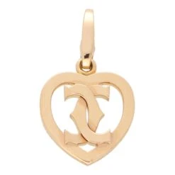 Vintage Cartier Double C Heart Charm In 18k Rose Gold -Mode Bijouterie Magasin FEBUARY 2023 101 master