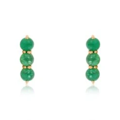 Unknown Emerald Stud Earrings In 14k Gold -Mode Bijouterie Magasin FER11 SE 1681C SE 1218C 1 master
