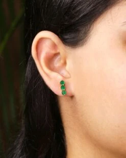 Unknown Emerald Stud Earrings In 14k Gold -Mode Bijouterie Magasin FER11 SE 1681C SE 1218C 2 master