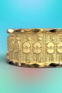 Italian 14k Gold Ring With Temple Of Persepolis Bas-Reliefs, Persian Style Ring 15 Italian 14k Gold Ring With Temple Of Persepolis Bas-Reliefs, Persian Style Ring -Mode Bijouterie Magasin FID 048 AN 10 master