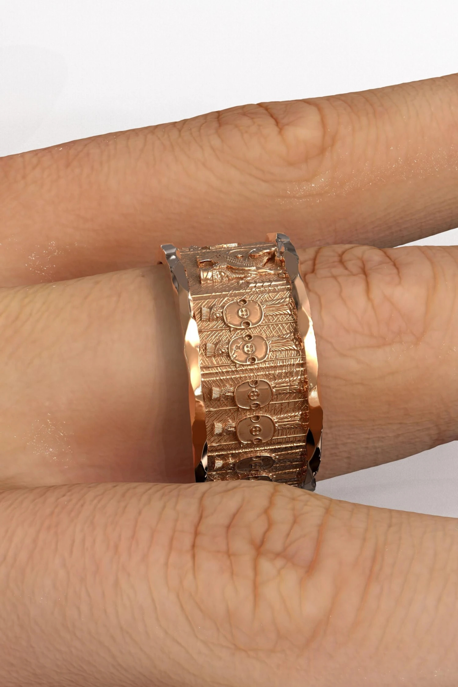 Italian 14k Gold Ring With Temple Of Persepolis Bas-Reliefs, Persian Style Ring 9 Italian 14k Gold Ring With Temple Of Persepolis Bas-Reliefs, Persian Style Ring – Image 7
