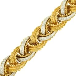 Unknown 2.0 Carat Diamond And Feather Link Design Bracelet 18 Karat In Stock 10 Unknown 2.0 Carat Diamond And Feather Link Design Bracelet 18 Karat In Stock -Mode Bijouterie Magasin G13242 2 2 master
