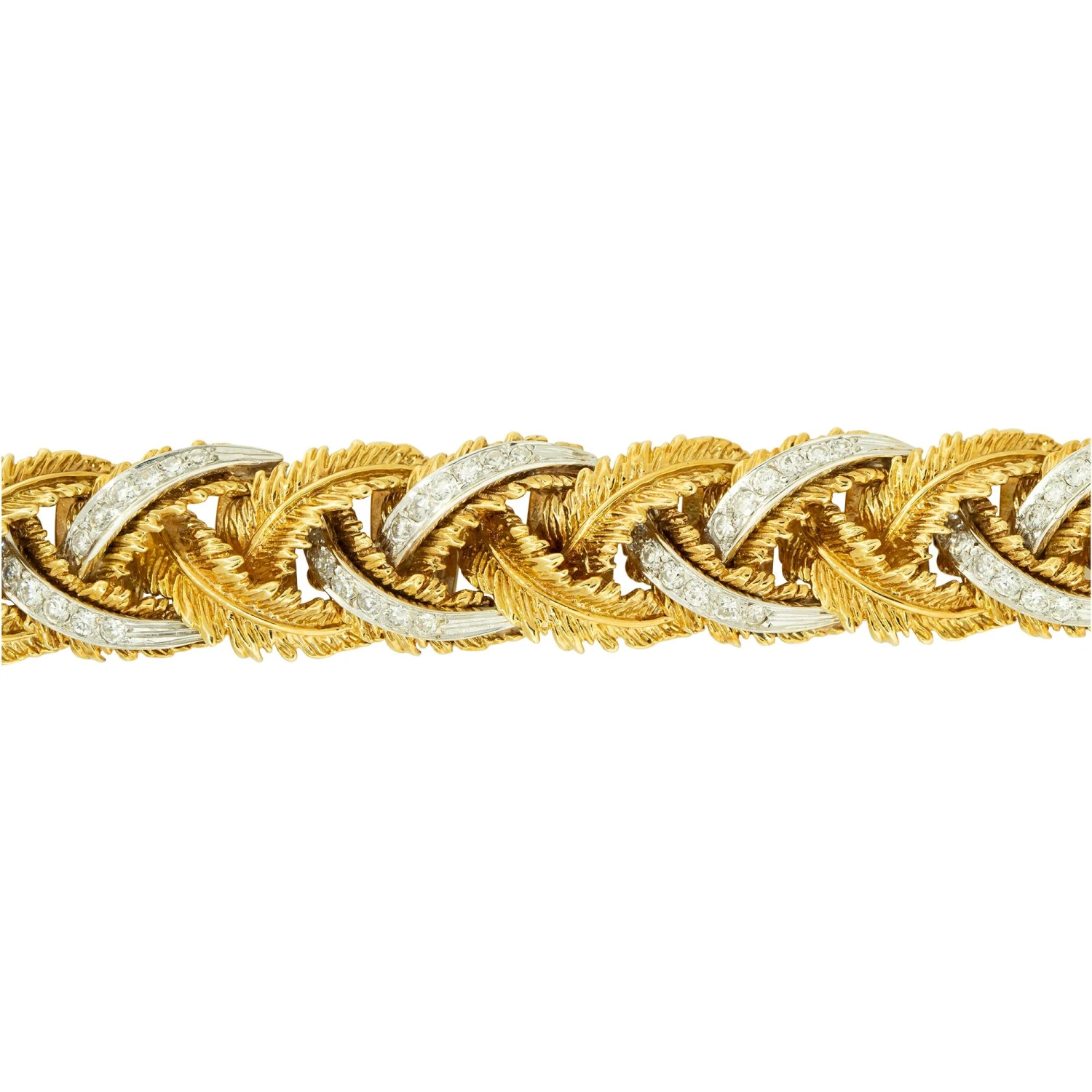 Unknown 2.0 Carat Diamond And Feather Link Design Bracelet 18 Karat In Stock 6 Unknown 2.0 Carat Diamond And Feather Link Design Bracelet 18 Karat In Stock – Image 4