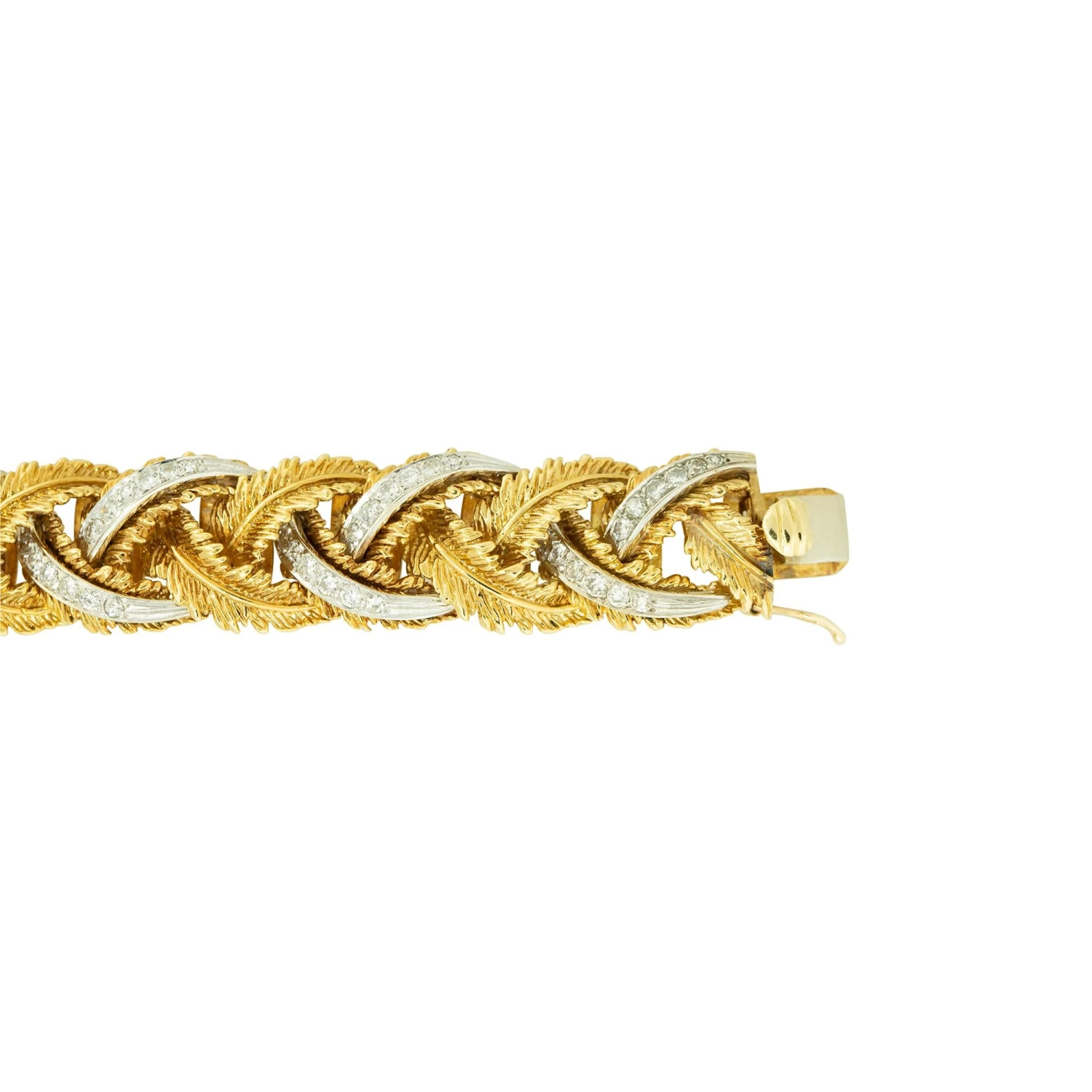 Unknown 2.0 Carat Diamond And Feather Link Design Bracelet 18 Karat In Stock 7 Unknown 2.0 Carat Diamond And Feather Link Design Bracelet 18 Karat In Stock – Image 5