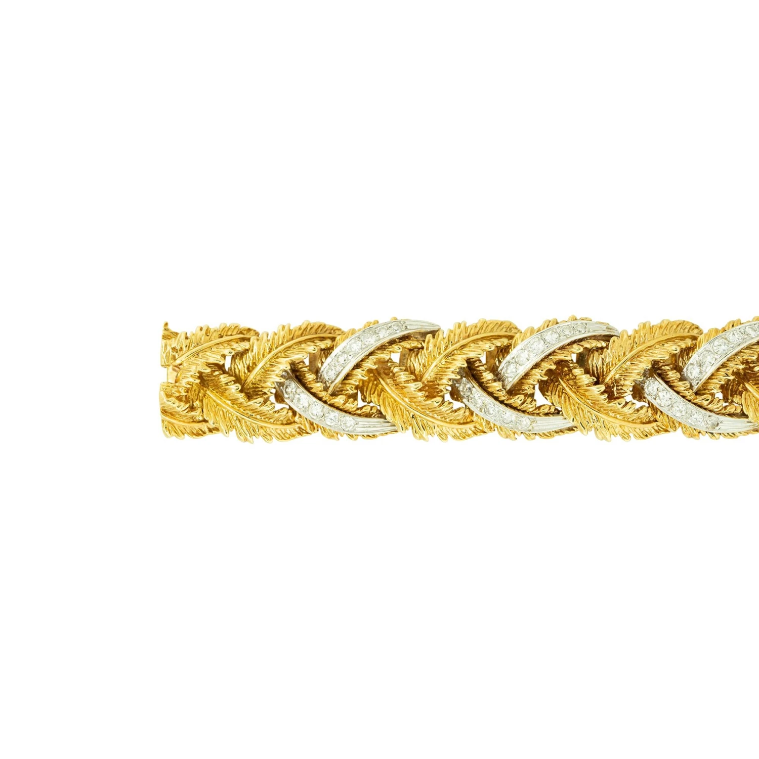Unknown 2.0 Carat Diamond And Feather Link Design Bracelet 18 Karat In Stock 5 Unknown 2.0 Carat Diamond And Feather Link Design Bracelet 18 Karat In Stock – Image 3