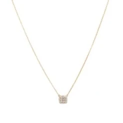 Unknown 0.25 Carat Pave Diamond Square Necklace 14 Karat In Stock -Mode Bijouterie Magasin G13251 2 master
