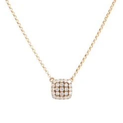 Unknown 0.25 Carat Pave Diamond Square Necklace 14 Karat In Stock -Mode Bijouterie Magasin G13251 3 master