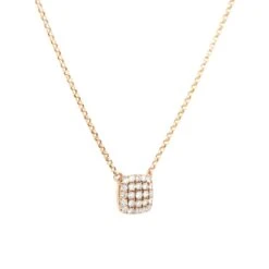 Unknown 0.25 Carat Pave Diamond Square Necklace 14 Karat In Stock -Mode Bijouterie Magasin G13251 4 master