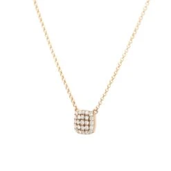 Unknown 0.25 Carat Pave Diamond Square Necklace 14 Karat In Stock -Mode Bijouterie Magasin G13251 5 master