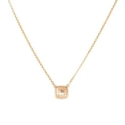 Unknown 0.25 Carat Pave Diamond Square Necklace 14 Karat In Stock -Mode Bijouterie Magasin G13251 6 master