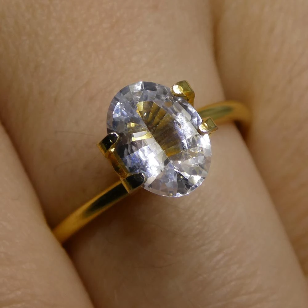 1.58 Carat Oval Icy Light Blue Sapphire GIA Certified Sri Lanka Unheated 4 1.58 Carat Oval Icy Light Blue Sapphire GIA Certified Sri Lanka Unheated – Image 2