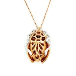 Green Garnet & Black Diamond 18k Rose Gold Ladybug Necklace -Mode Bijouterie Magasin GKNL18072R Ladybug 5 1 master