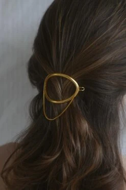 Hairclip Silver 18 Karat Gold-Plated Snake Chain Hairclip Greek Jewelry -Mode Bijouterie Magasin GL342 TWINKLER HAIRCLIP YG master