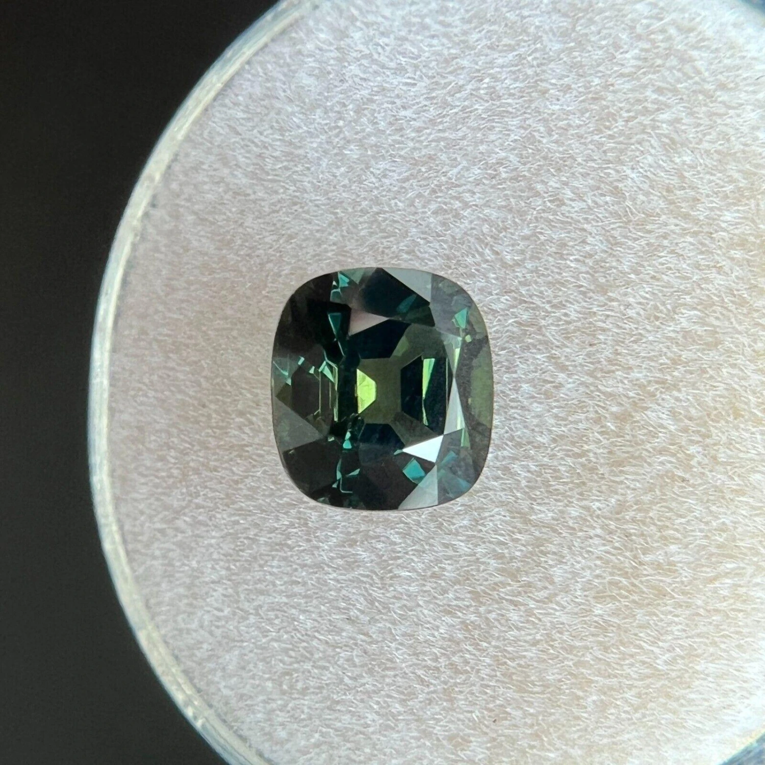 GRA Certified 2.09ct Green Blue Sapphire Untreated Cushion Cut Gem 7 GRA Certified 2.09ct Green Blue Sapphire Untreated Cushion Cut Gem – Image 5