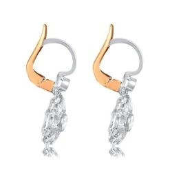 Unknown 0.32 Carat Diamond Earrings, Diamond Cluster Halo, Platinum -Mode Bijouterie Magasin GS527 TF master