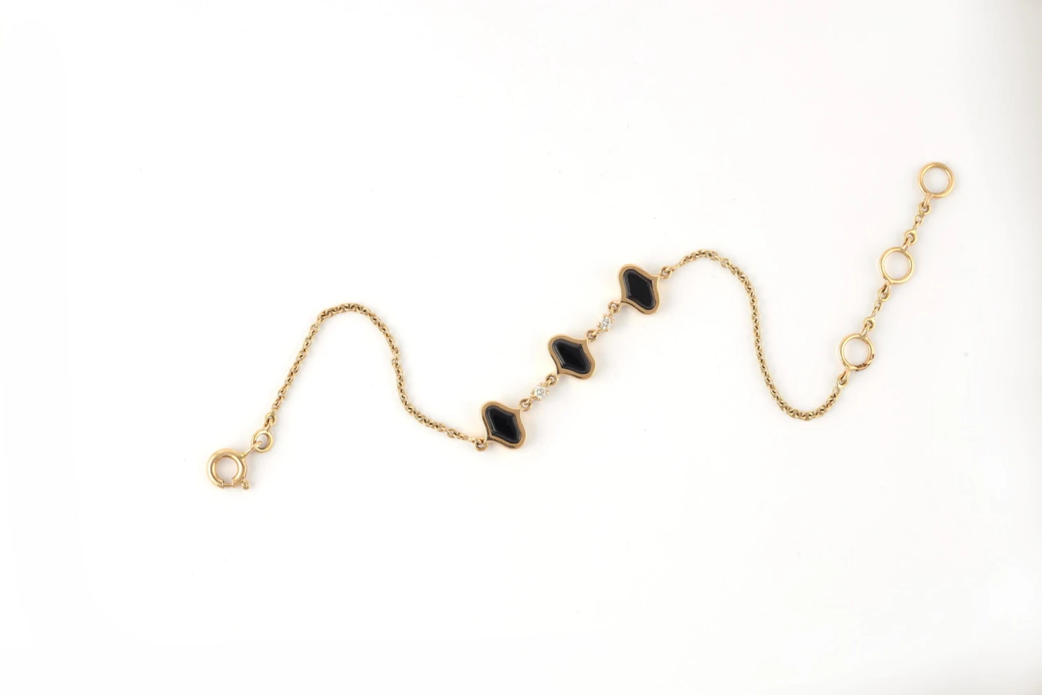 1.48 Carat Black Onex & Diamond Chain Tennis Bracelet In 18k Gold 6 1.48 Carat Black Onex & Diamond Chain Tennis Bracelet In 18k Gold – Image 4