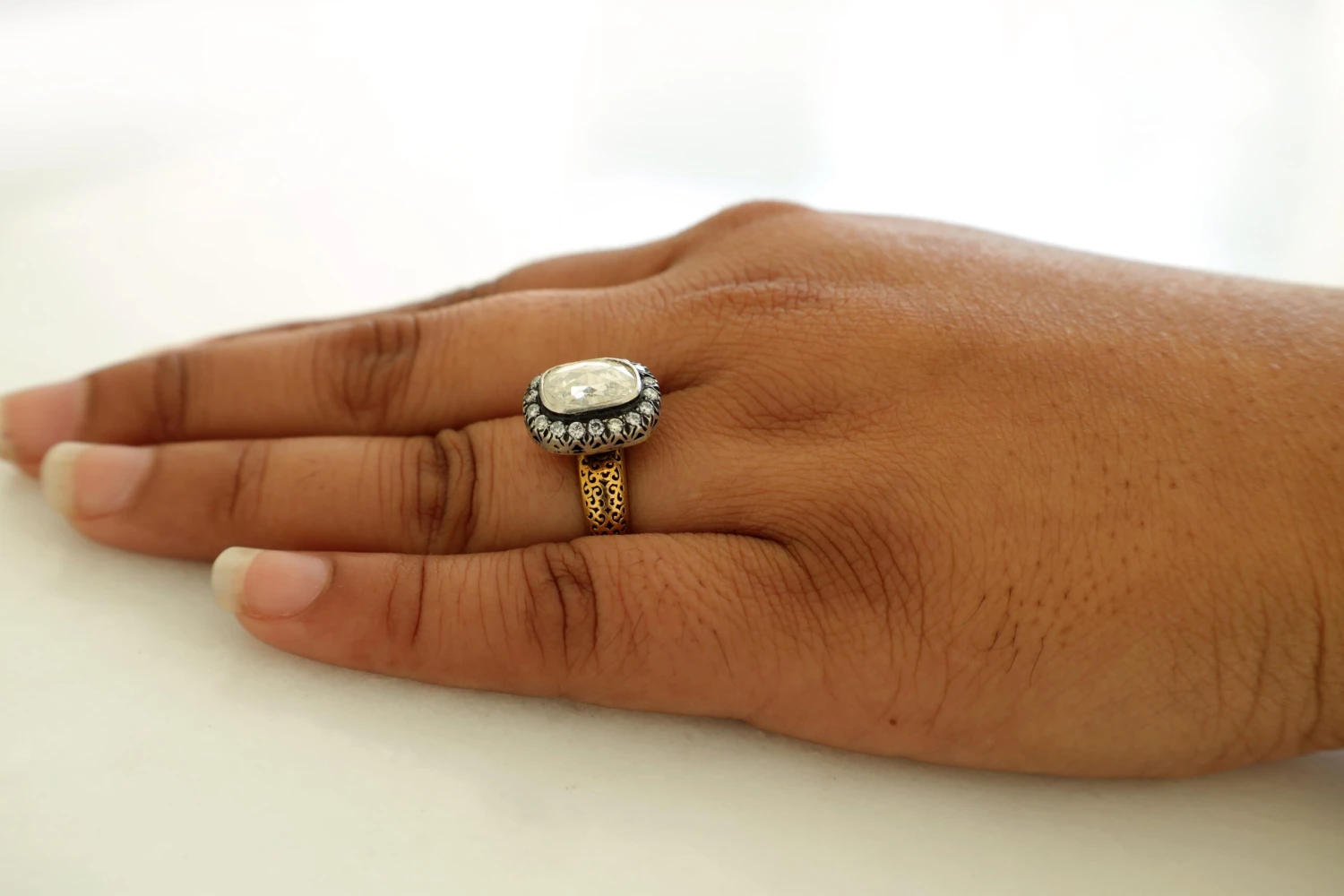 Rose Cut Diamond Victorian Style Ring 8 Rose Cut Diamond Victorian Style Ring – Image 6