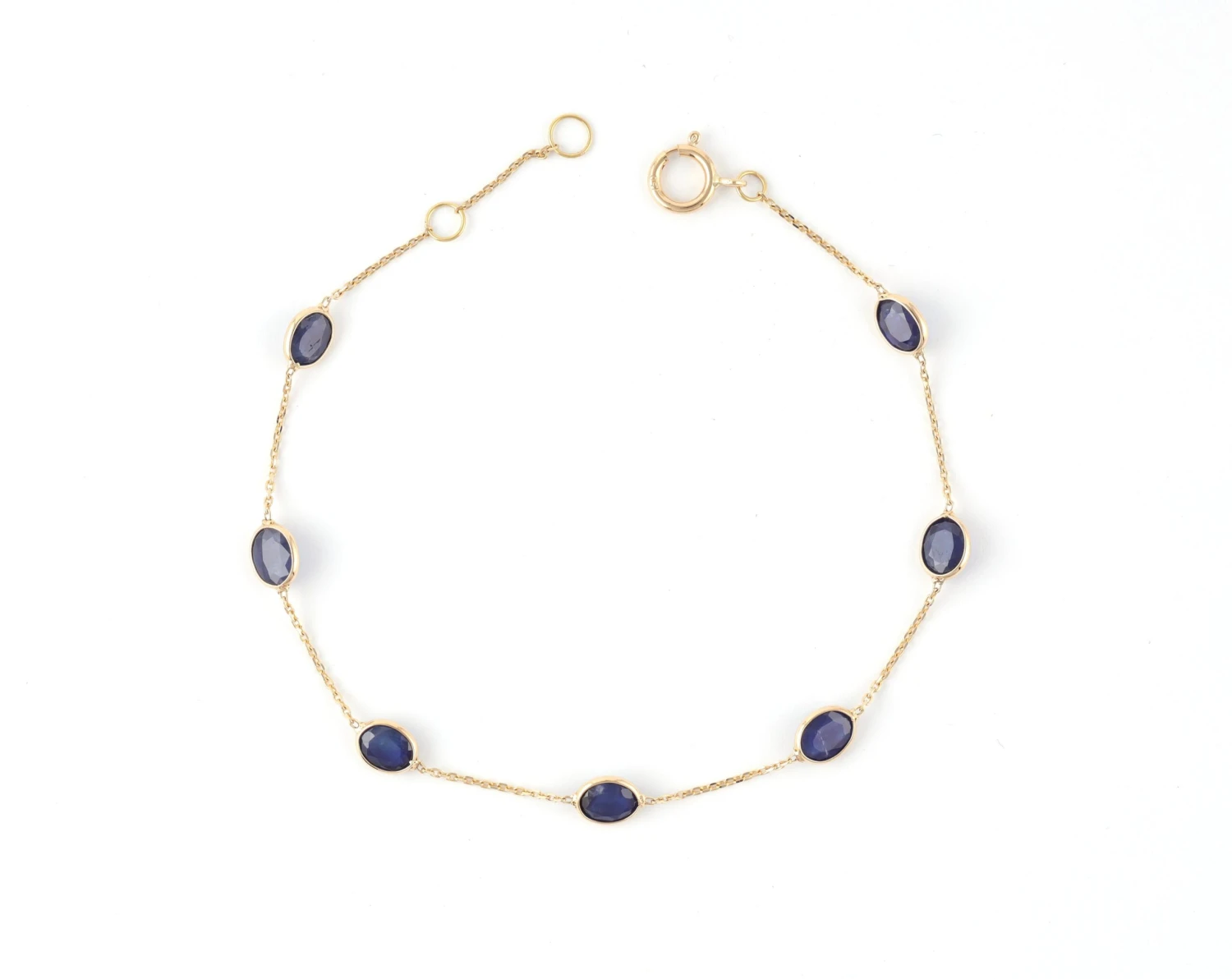 3.1 Carat Sapphire Chain Tennis Bracelet In 18k Gold 4 3.1 Carat Sapphire Chain Tennis Bracelet In 18k Gold – Image 2