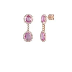 5.30 Carat Pink Sapphire And Diamond Earring Studded In 18 Karat Rose Gold 8 5.30 Carat Pink Sapphire And Diamond Earring Studded In 18 Karat Rose Gold -Mode Bijouterie Magasin HNE 2316 RG GP 1 master