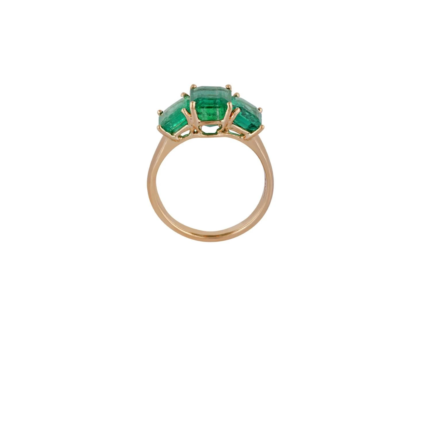 Emerald Ring Studded In 18 Karat Yellow Gold 4 Emerald Ring Studded In 18 Karat Yellow Gold – Image 2