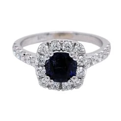 1.16 Carat Cushion Shape Sapphire 18 K Pave Set Engagement Ring With Halo 7 1.16 Carat Cushion Shape Sapphire 18 K Pave Set Engagement Ring With Halo -Mode Bijouterie Magasin H 2682 0 master