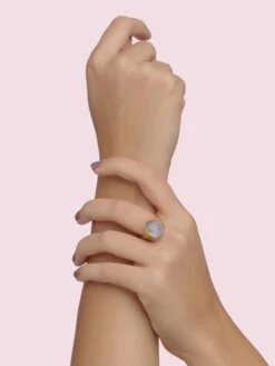 Certified Natural Blue Sapphire Sugarloaf Cabochon Ring Handcrafted In 22K Gold -Mode Bijouterie Magasin IMGL0169 master