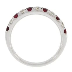 Unknown 14k Gold 0.80ct Alternating Round Brilliant Ruby & Diamond Prong Stack Band Ring 18 Unknown 14k Gold 0.80ct Alternating Round Brilliant Ruby & Diamond Prong Stack Band Ring -Mode Bijouterie Magasin IMG 0749 marked master