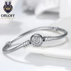 Orloff Of Denmark, 925 Sterling Silver Bracelet, Floral Shape, Cubic Zirconia -Mode Bijouterie Magasin IMG 0837 master 1