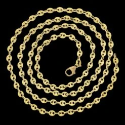 Unknown Unisex Solid 18k Yellow Gold Polished Puffed Mariner Link Chain Necklace 10 Unknown Unisex Solid 18k Yellow Gold Polished Puffed Mariner Link Chain Necklace -Mode Bijouterie Magasin IMG 0984 1 marked master