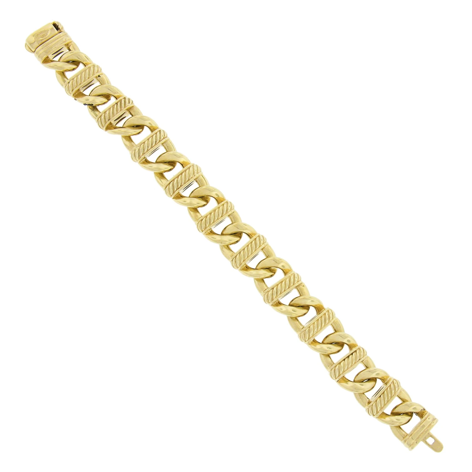 David Yurman 18k Gold Open Cable Link Chain Bracelet W/ Twisted Wire 7 David Yurman 18k Gold Open Cable Link Chain Bracelet W/ Twisted Wire – Image 5