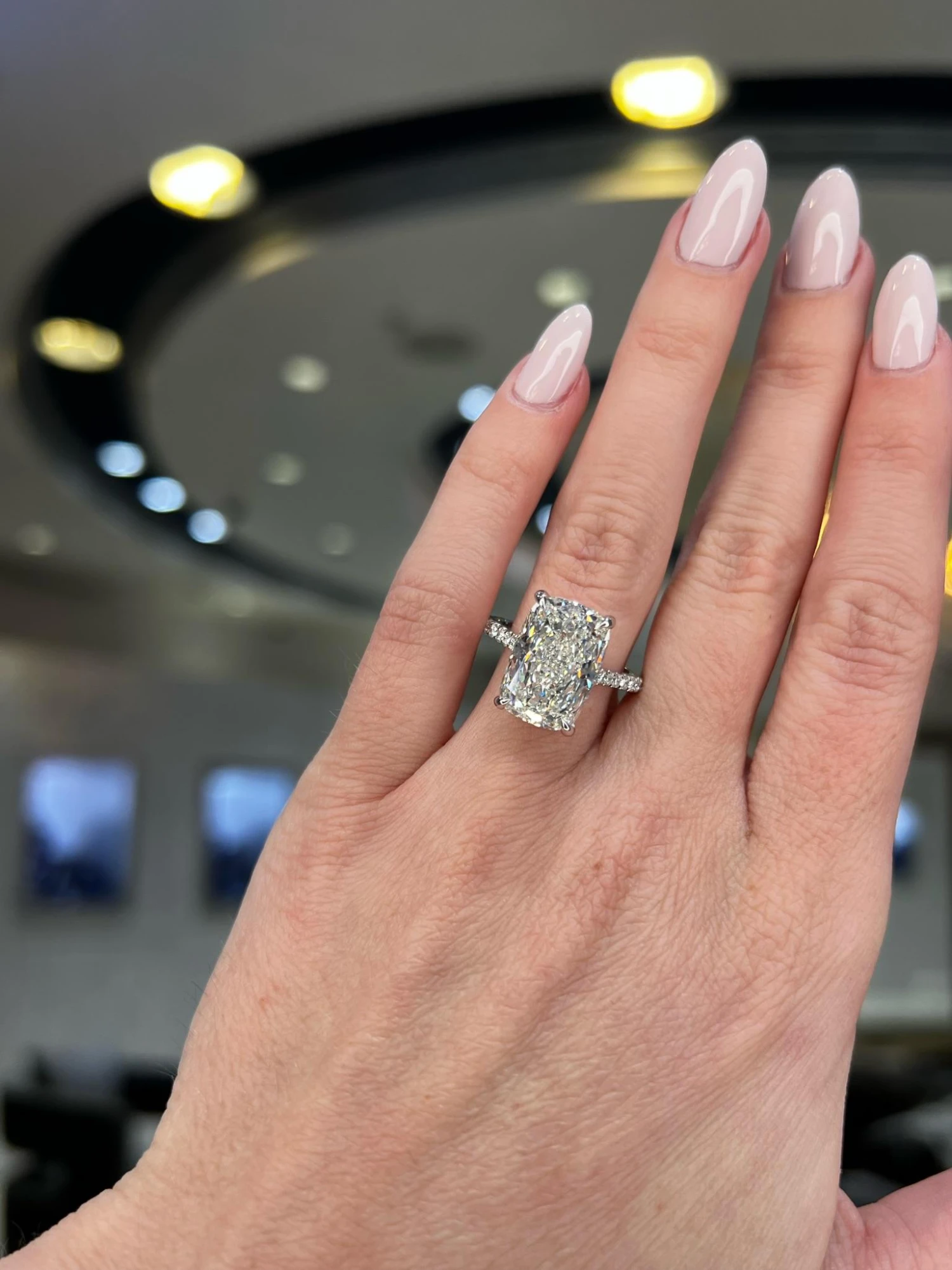 David Rosenberg 8.07 Carat Elongated Cushion Shape GIA Diamond Engagement Ring 12 David Rosenberg 8.07 Carat Elongated Cushion Shape GIA Diamond Engagement Ring – Image 10