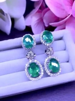 Amazing 8.17 Carats Of Zambia Emeralds And Diamonds On Earrings -Mode Bijouterie Magasin IMG 1420 master