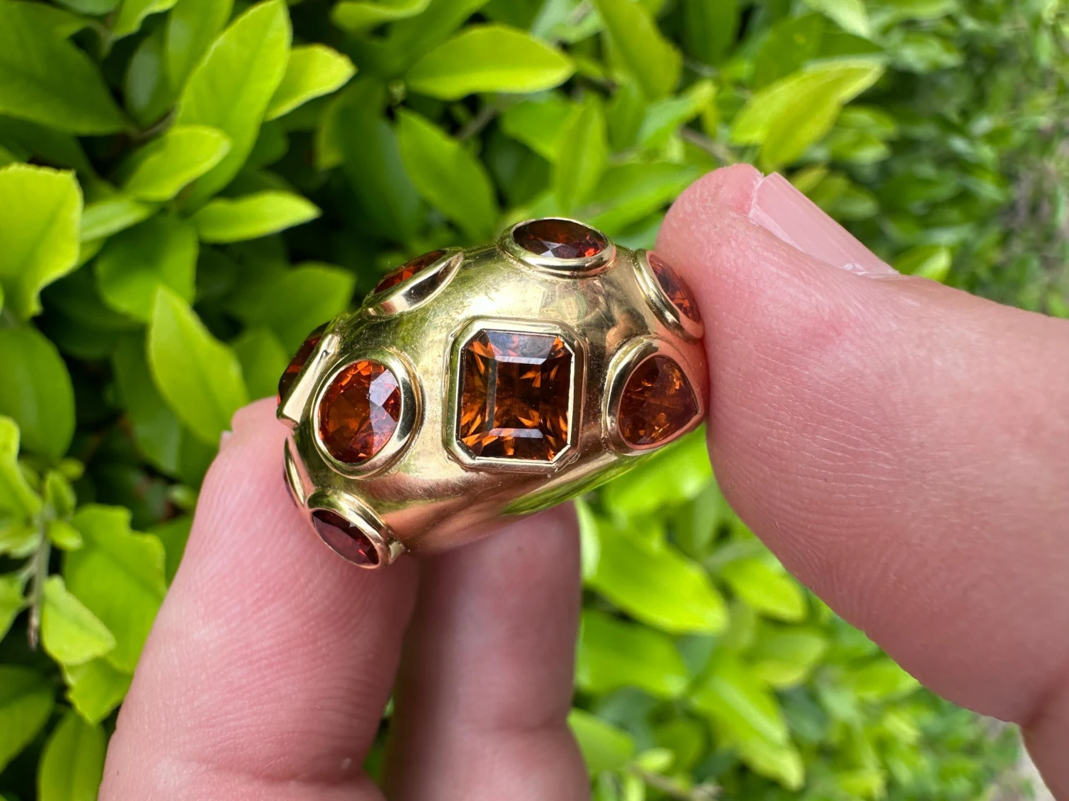 Unknown 18k Gold Ring Orange Spessartine Hessonite Zircon 8 Unknown 18k Gold Ring Orange Spessartine Hessonite Zircon – Image 6
