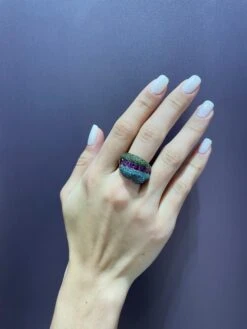 Rosior Purple Garnet, Fancy Diamond And Sapphire One-off Cocktail Ring 16 Rosior Purple Garnet, Fancy Diamond And Sapphire One-off Cocktail Ring -Mode Bijouterie Magasin IMG 1648656055370 master