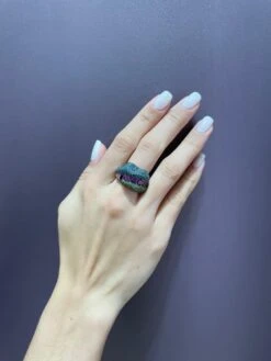 Rosior Purple Garnet, Fancy Diamond And Sapphire One-off Cocktail Ring 19 Rosior Purple Garnet, Fancy Diamond And Sapphire One-off Cocktail Ring -Mode Bijouterie Magasin IMG 1648656064551 master