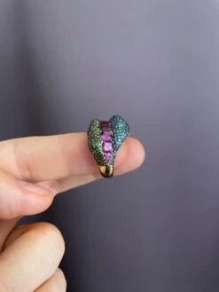 Rosior Purple Garnet, Fancy Diamond And Sapphire One-off Cocktail Ring 18 Rosior Purple Garnet, Fancy Diamond And Sapphire One-off Cocktail Ring -Mode Bijouterie Magasin IMG 1648657206214 master