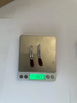 Eliania Rosetti 36.4 Carat White Topaz 25.7 Carat Red Jade Earrings -Mode Bijouterie Magasin IMG 1681 master