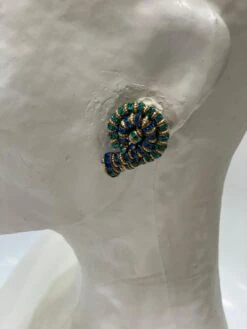 Françoise Montague Blue Swirl Clip Earrings -Mode Bijouterie Magasin IMG 1685627975216 master