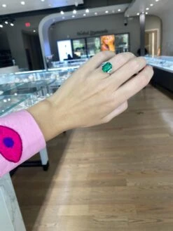 5.02 Carat Emerald Cut Natural Emerald & 1.02ctw Diamond Platinum Ring -Mode Bijouterie Magasin IMG 1686933429062 master