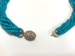 Unknown Necklace Turquoises Fancy Sapphires Clasp Multi-Strand White Gold 18 Karat 10 Unknown Necklace Turquoises Fancy Sapphires Clasp Multi-Strand White Gold 18 Karat -Mode Bijouterie Magasin IMG 1743 master