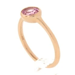 NEW 14k Rose Gold 1.29ctw GIA Oval Orangy Pink Sapphire Bezel Solitaire Ring -Mode Bijouterie Magasin IMG 1758 marked master