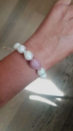 Unknown Pink Sapphires Pave And Pearls Bracelet -Mode Bijouterie Magasin IMG 20200922 WA0030 master