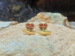 Unknown Cabochon Ruby With Blue Sapphire Cufflinks Set In 18 Karat Gold Settings -Mode Bijouterie Magasin IMG 20210513 141108 master