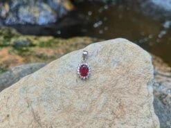 Unknown Ruby With Diamond Pendant Set In 18 Karat White Gold Settings -Mode Bijouterie Magasin IMG 20210604 130442 master