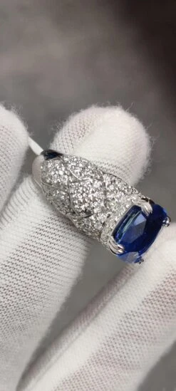 Unknown 6.02 Carat Ceylon Blue Sapphire Art Deco Style Ring 18k White Gold -Mode Bijouterie Magasin IMG 20221029 1677131685393 master